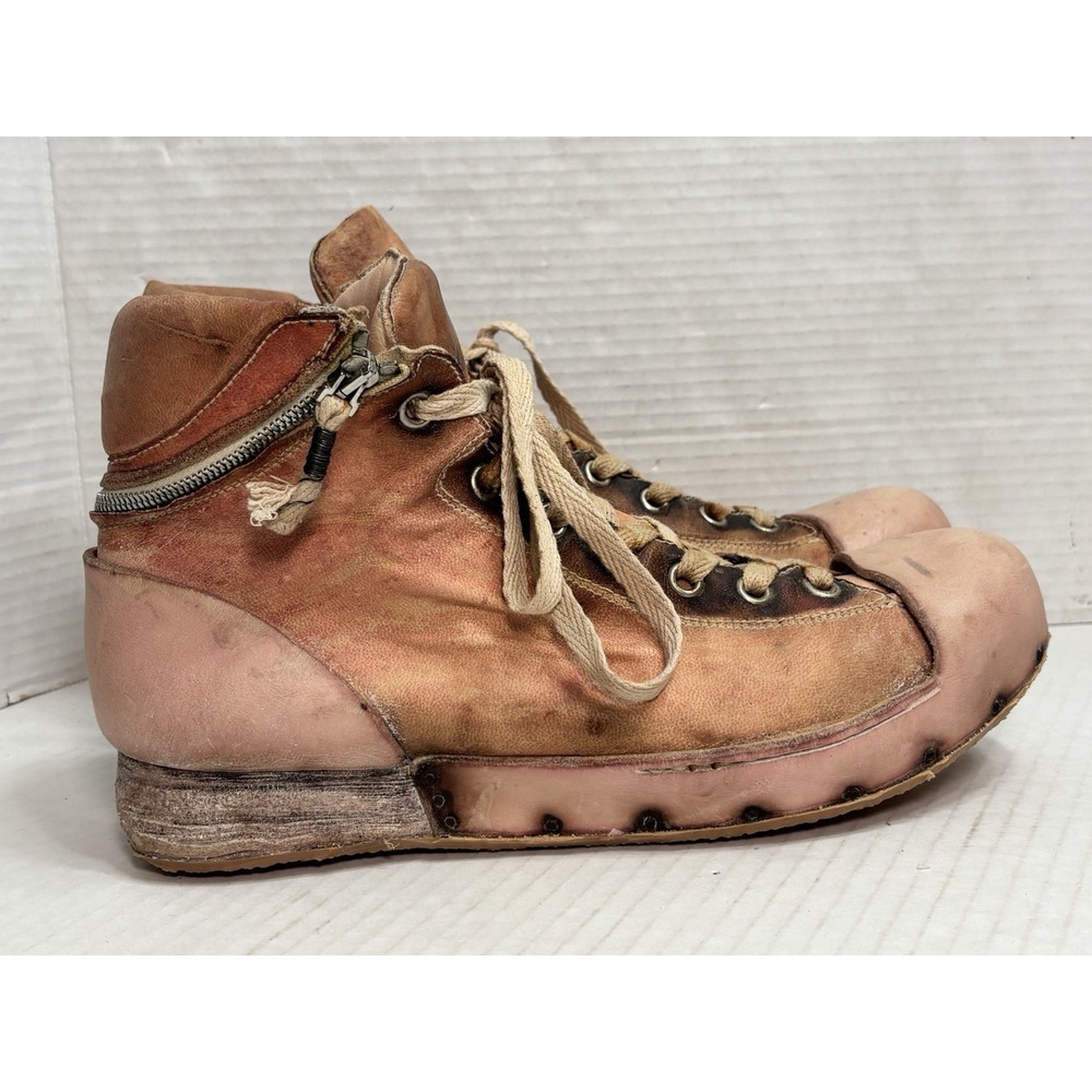RARE! Nihomano Distressed Leather Boots Opanka Handmade Italy Avant Garde 44